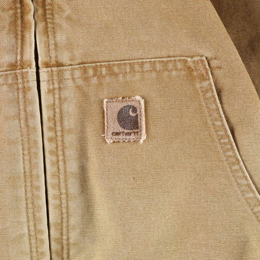 00'S Carhartt Active Jacket Duck Full Zip Hoodie Men's XL cotton Beige type Vintage Second Hand
