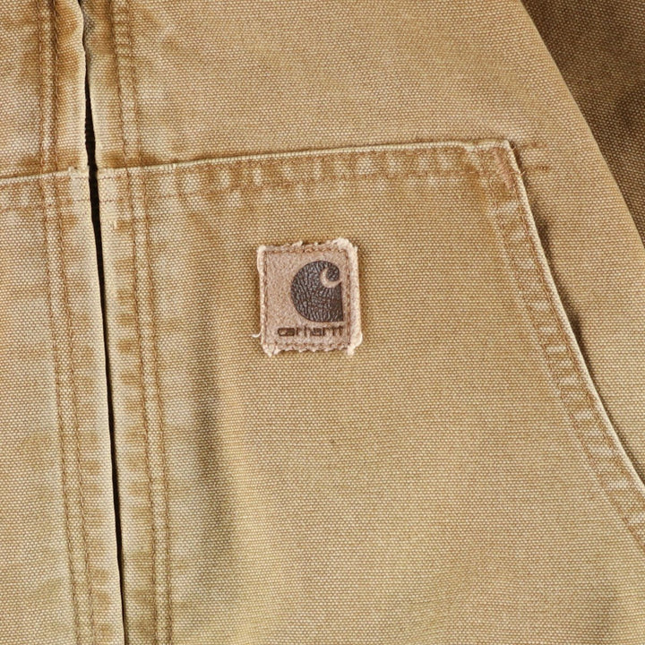 00'S Carhartt Active Jacket Duck Full Zip Hoodie Men's XL cotton Beige type Vintage Second Hand