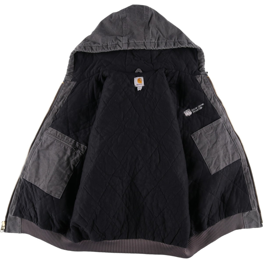 Carhartt Active Jacket Duck Full Zip Hoodie Men's XL cotton gray type Vintage Second Hand