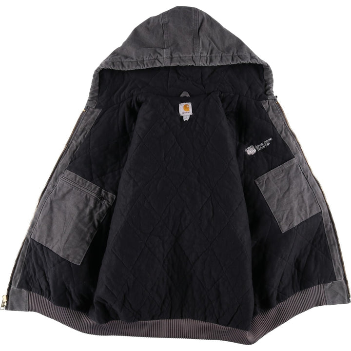 Carhartt Active Jacket Duck Full Zip Hoodie Men's XL cotton gray type Vintage Second Hand