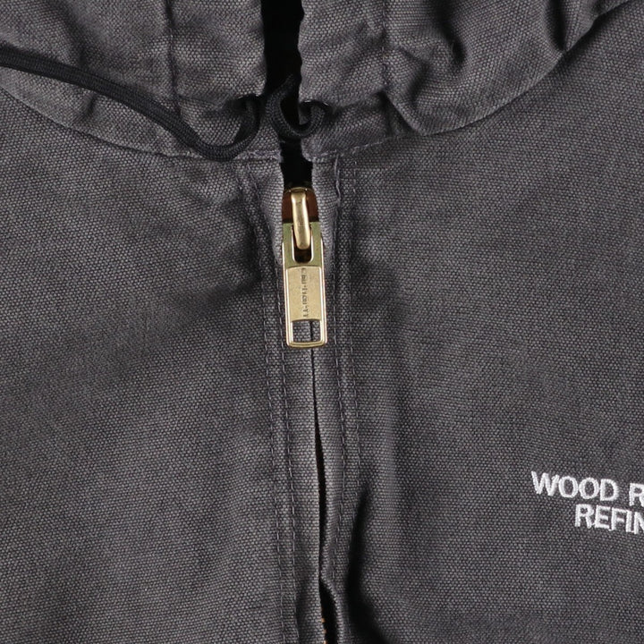 Carhartt Active Jacket Duck Full Zip Hoodie Men's XL cotton gray type Vintage Second Hand