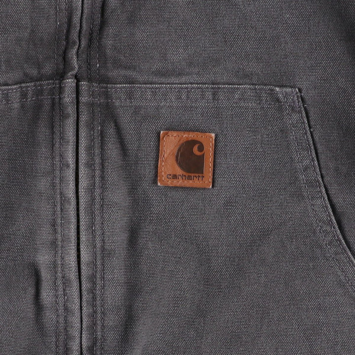 Carhartt Active Jacket Duck Full Zip Hoodie Men's XL cotton gray type Vintage Second Hand