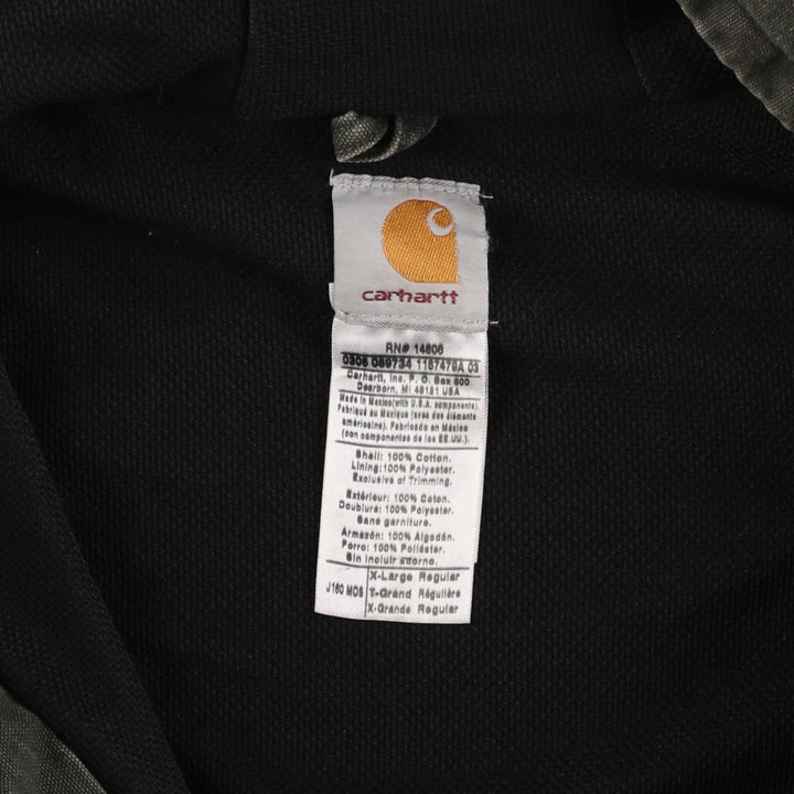 00'S Carhartt Active Jacket Duck Full Zip Hoodie Men's XL cotton Khaki type Vintage Second Hand