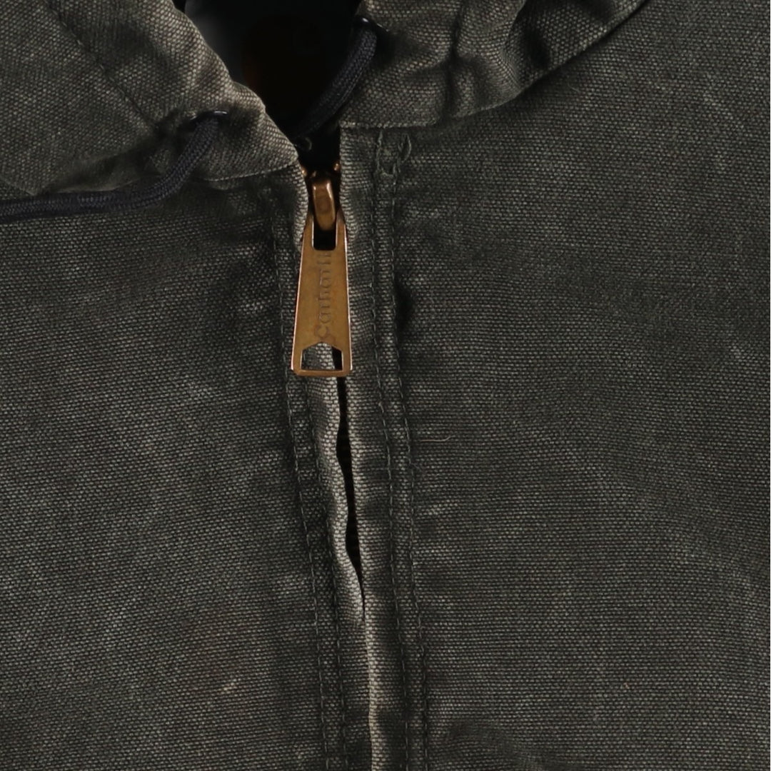 00'S Carhartt Active Jacket Duck Full Zip Hoodie Men's XL cotton Khaki type Vintage Second Hand