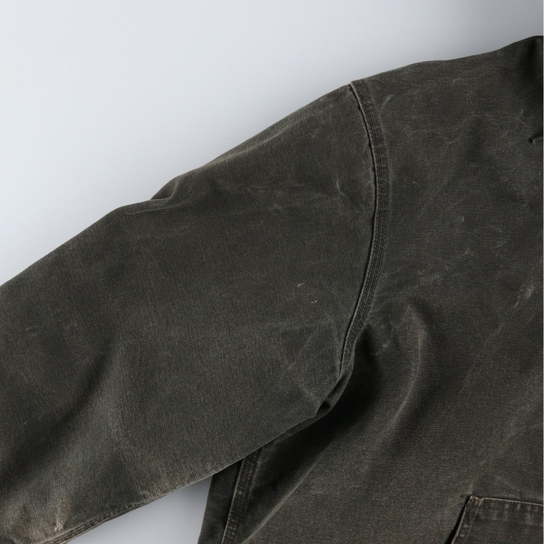 00'S Carhartt Active Jacket Duck Full Zip Hoodie Men's XL cotton Khaki type Vintage Second Hand