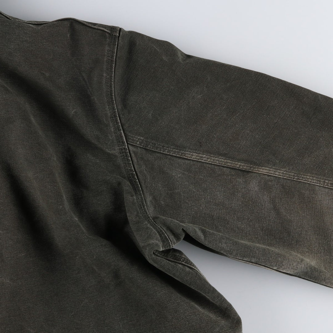 00'S Carhartt Active Jacket Duck Full Zip Hoodie Men's XL cotton Khaki type Vintage Second Hand