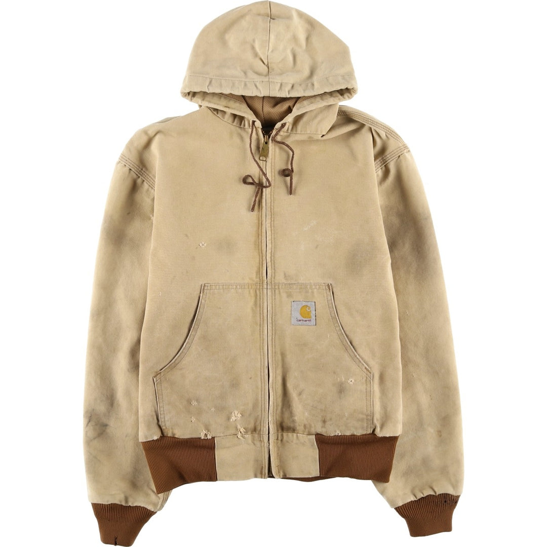 00'S Carhartt Active Jacket Duck Full Zip Parka Men's M cotton Beige type Vintage Second Hand