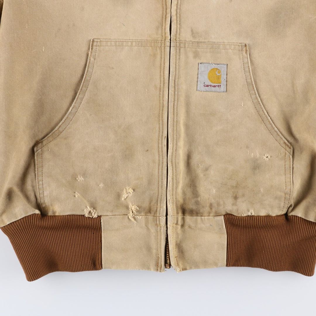 00'S Carhartt Active Jacket Duck Full Zip Parka Men's M cotton Beige type Vintage Second Hand
