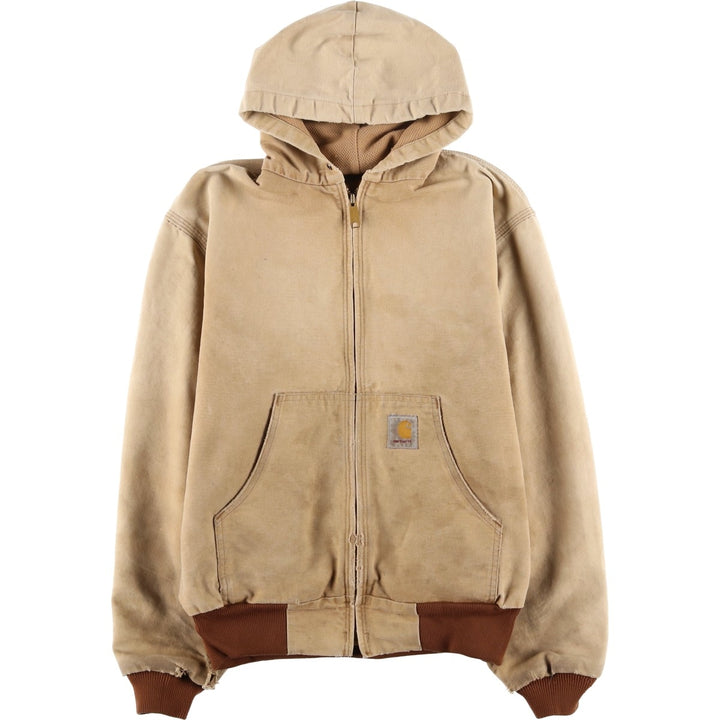 Carhartt Active Jacket Duck Full Zip Hoodie Men's M unclear Beige type Vintage Second Hand