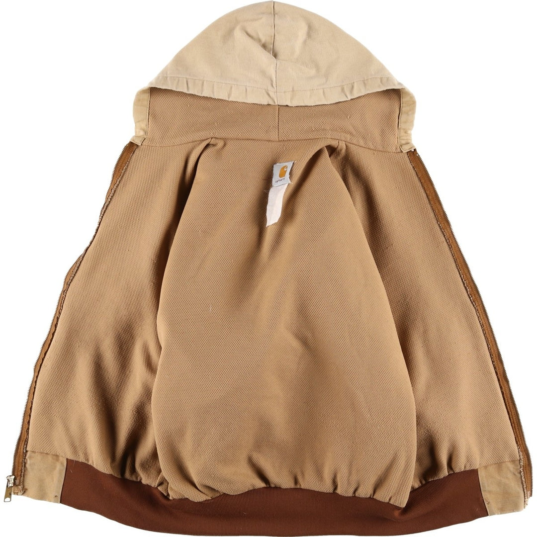 Carhartt Active Jacket Duck Full Zip Hoodie Men's M unclear Beige type Vintage Second Hand