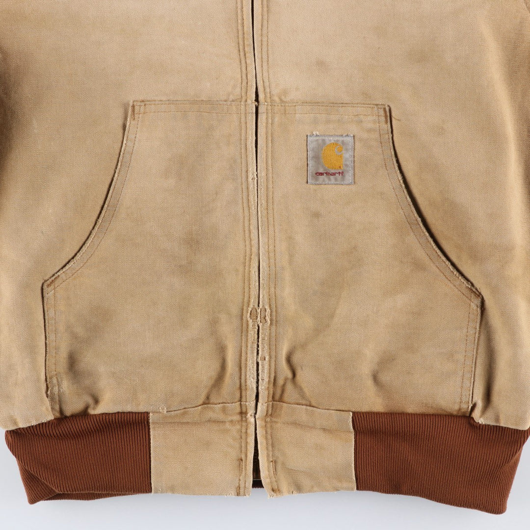 Carhartt Active Jacket Duck Full Zip Hoodie Men's M unclear Beige type Vintage Second Hand
