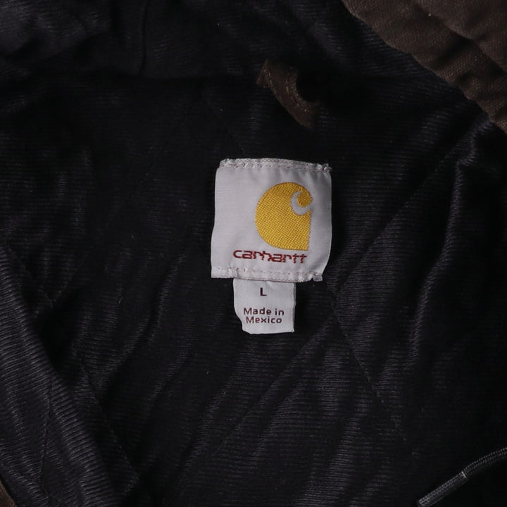 Carhartt Active Jacket, Dog Print, Padded Duck Full-Zip Hoodie, Men's Size L cotton brown type Vintage Second Hand
