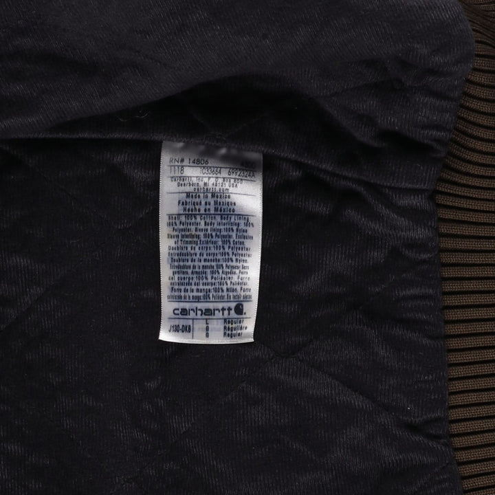 Carhartt Active Jacket, Dog Print, Padded Duck Full-Zip Hoodie, Men's Size L cotton brown type Vintage Second Hand