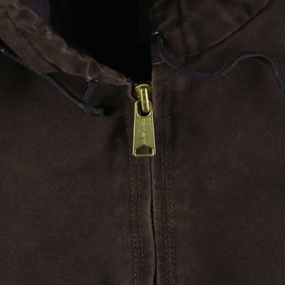 Carhartt Active Jacket, Dog Print, Padded Duck Full-Zip Hoodie, Men's Size L cotton brown type Vintage Second Hand