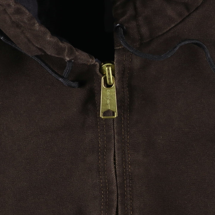 Carhartt Active Jacket, Dog Print, Padded Duck Full-Zip Hoodie, Men's Size L cotton brown type Vintage Second Hand