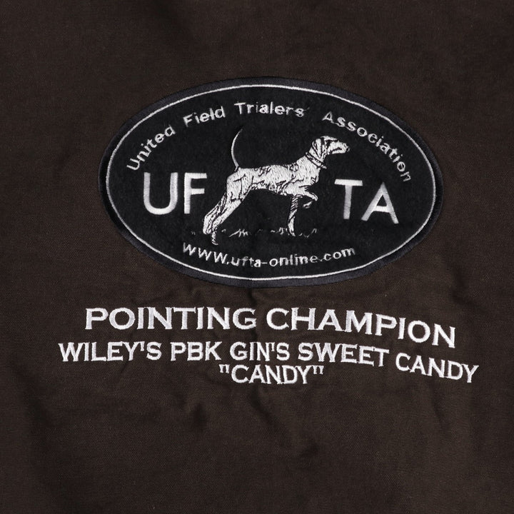 Carhartt Active Jacket, Dog Print, Padded Duck Full-Zip Hoodie, Men's Size L cotton brown type Vintage Second Hand