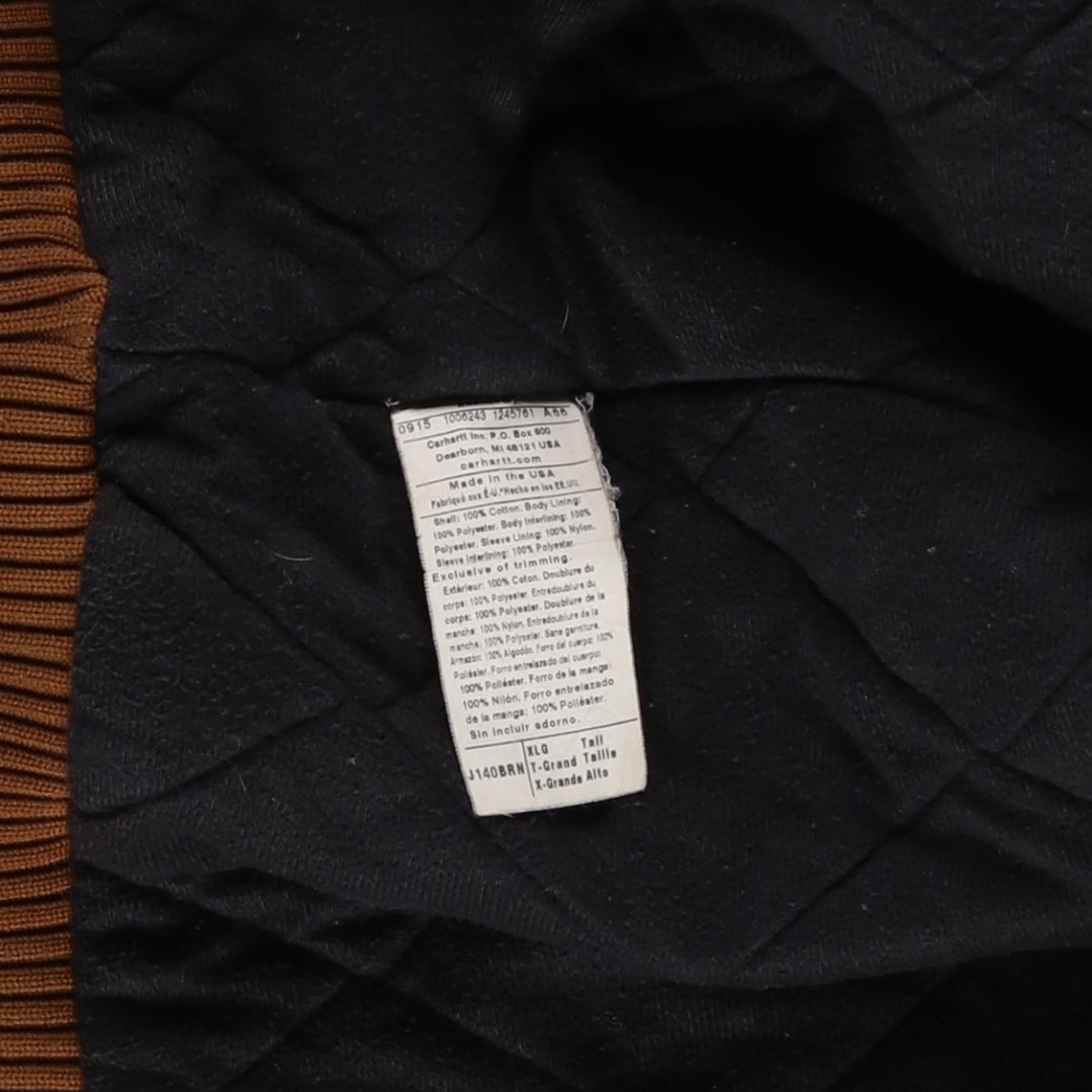 Carhartt Active Jacket, Padded Duck Full Zip Parka, Made in USA, Men's XL cotton Beige type Vintage Second Hand