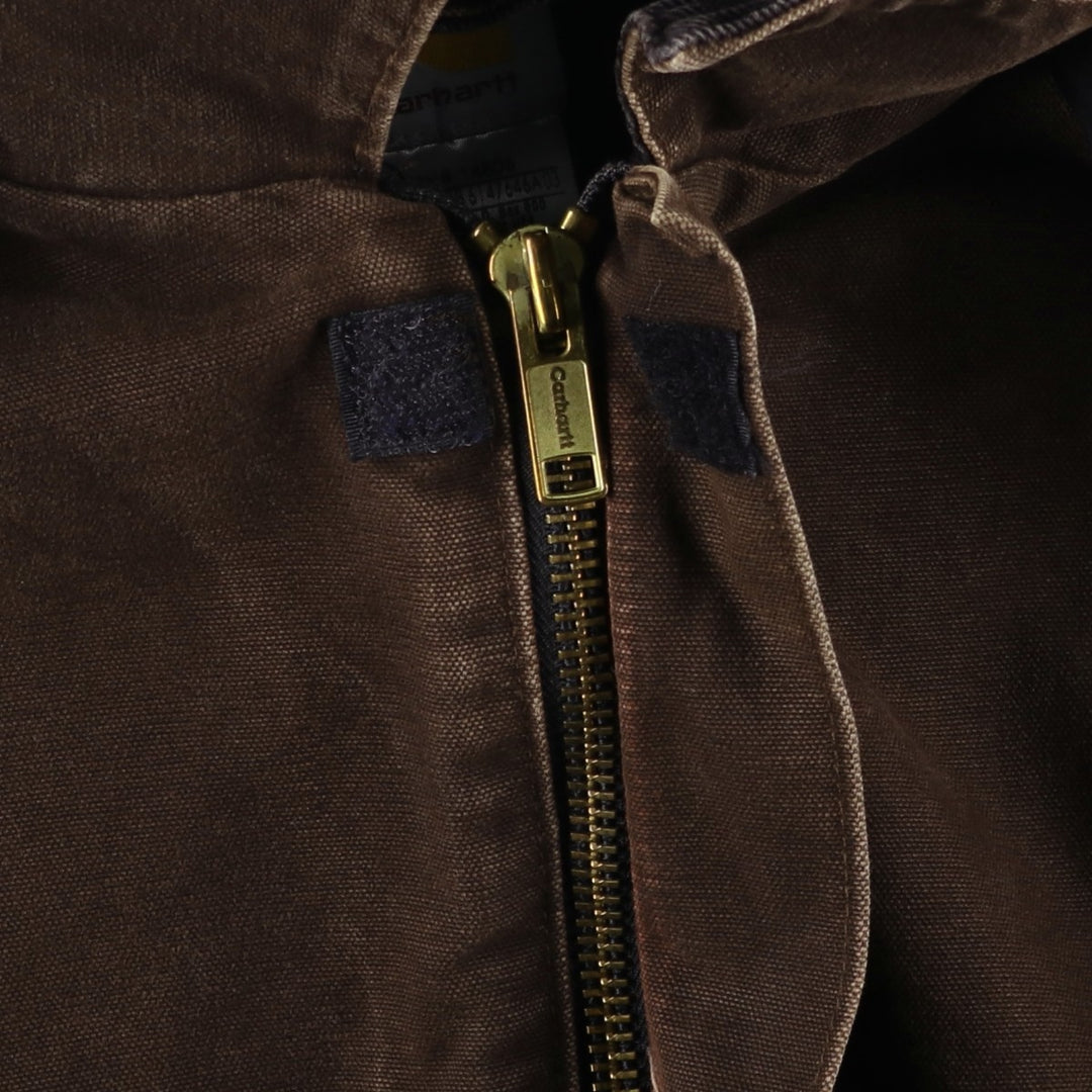 2000'S Carhartt Traditional Hooded Padded Duck Work Jacket, Men's Size XL cotton brown type Vintage Second Hand