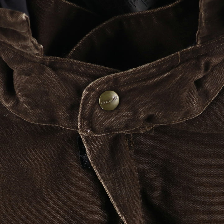 2000'S Carhartt Traditional Hooded Padded Duck Work Jacket, Men's Size XL cotton brown type Vintage Second Hand