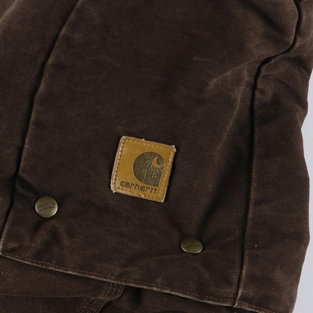 2000'S Carhartt Traditional Hooded Padded Duck Work Jacket, Men's Size XL cotton brown type Vintage Second Hand