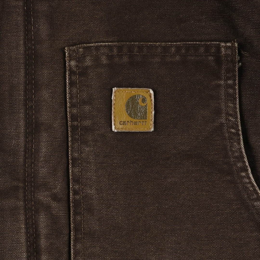 2000'S Carhartt Traditional Hooded Padded Duck Work Jacket, Men's Size XL cotton brown type Vintage Second Hand