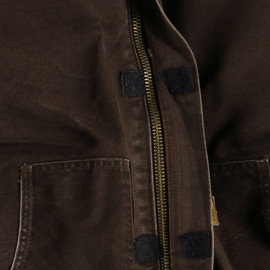 2000'S Carhartt Traditional Hooded Padded Duck Work Jacket, Men's Size XL cotton brown type Vintage Second Hand