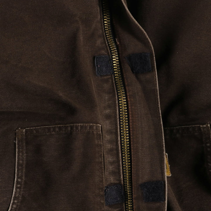 2000'S Carhartt Traditional Hooded Padded Duck Work Jacket, Men's Size XL cotton brown type Vintage Second Hand