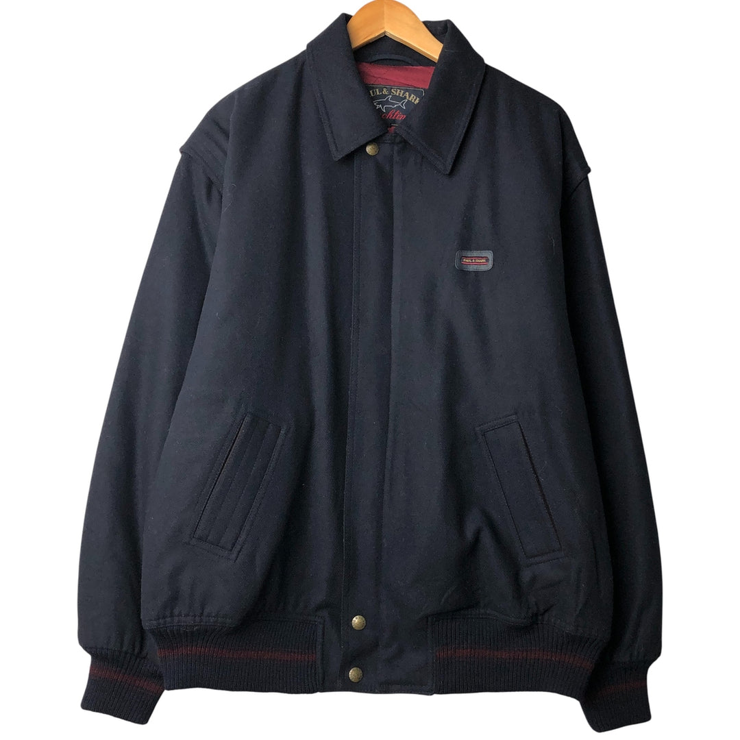 PAUL and SHARK wool blouson, made in Italy, men's size L wool navy blue type Vintage Second Hand