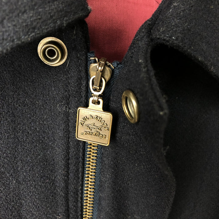 PAUL and SHARK wool blouson, made in Italy, men's size L wool navy blue type Vintage Second Hand