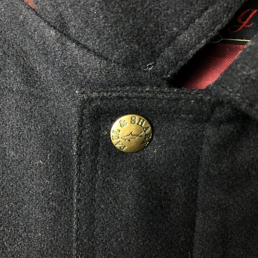 PAUL and SHARK wool blouson, made in Italy, men's size L wool navy blue type Vintage Second Hand