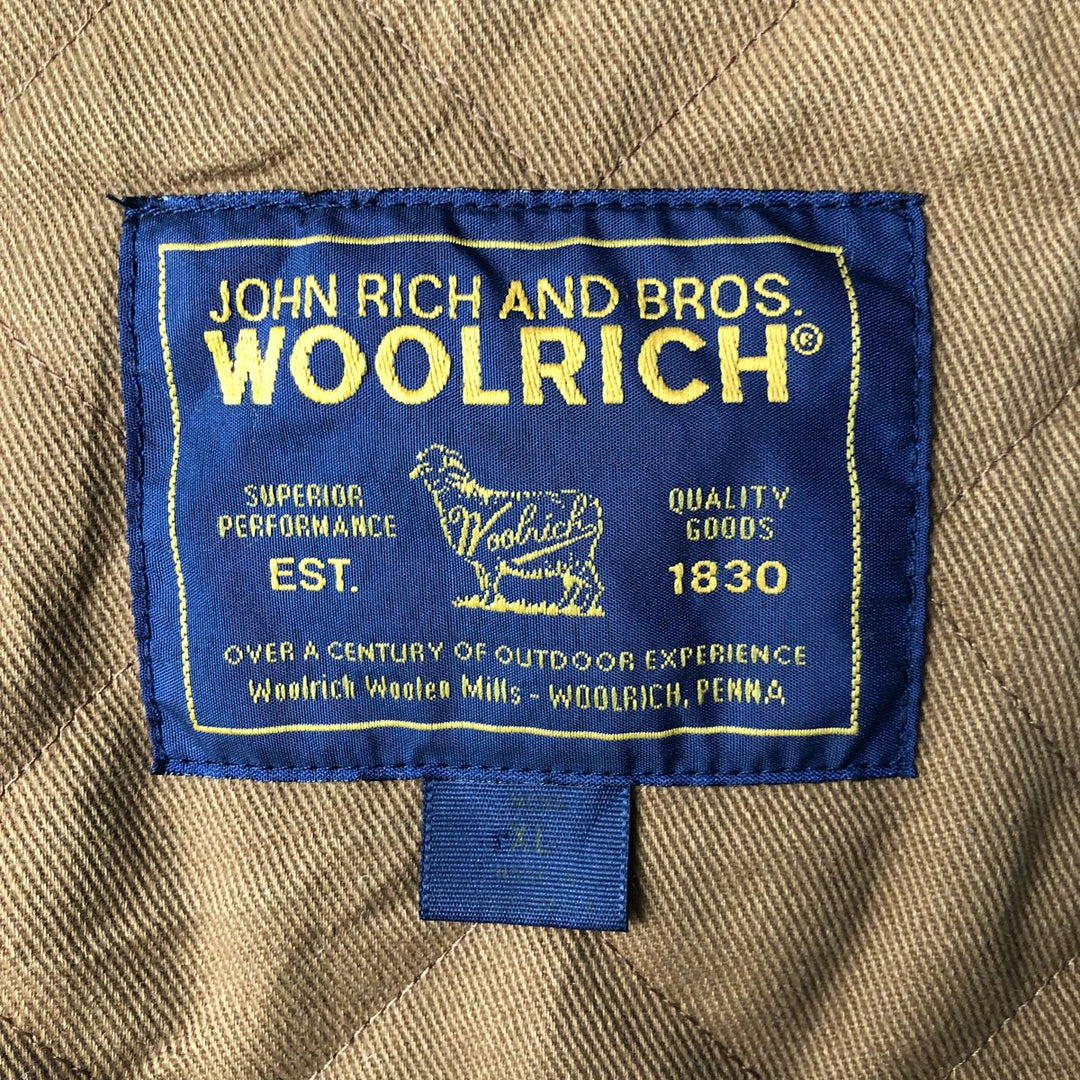 2000'S WOOLRICH Check Pattern Padded Wool Sports Jacket, Men's XL wool brown type Vintage Second Hand