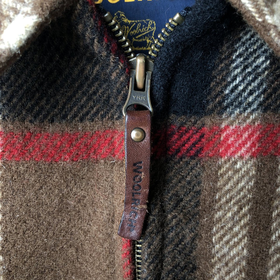 2000'S WOOLRICH Check Pattern Padded Wool Sports Jacket, Men's XL wool brown type Vintage Second Hand