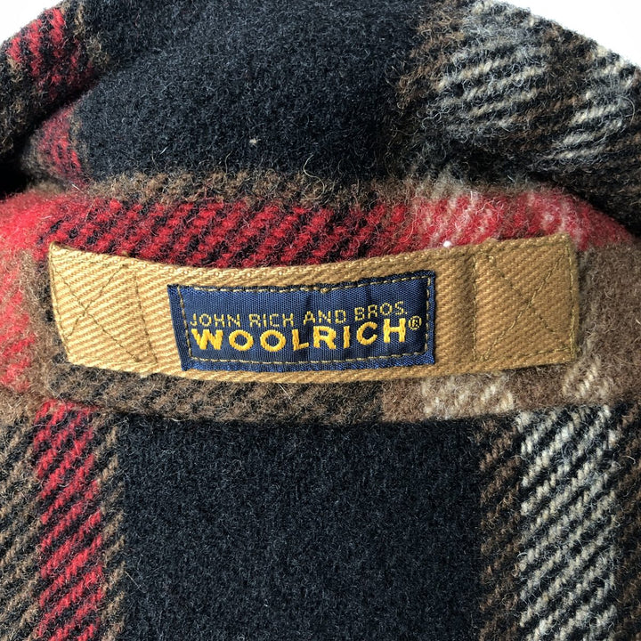 2000'S WOOLRICH Check Pattern Padded Wool Sports Jacket, Men's XL wool brown type Vintage Second Hand