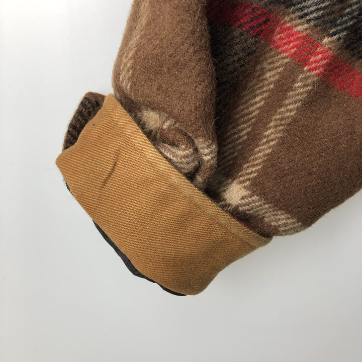 2000'S WOOLRICH Check Pattern Padded Wool Sports Jacket, Men's XL wool brown type Vintage Second Hand