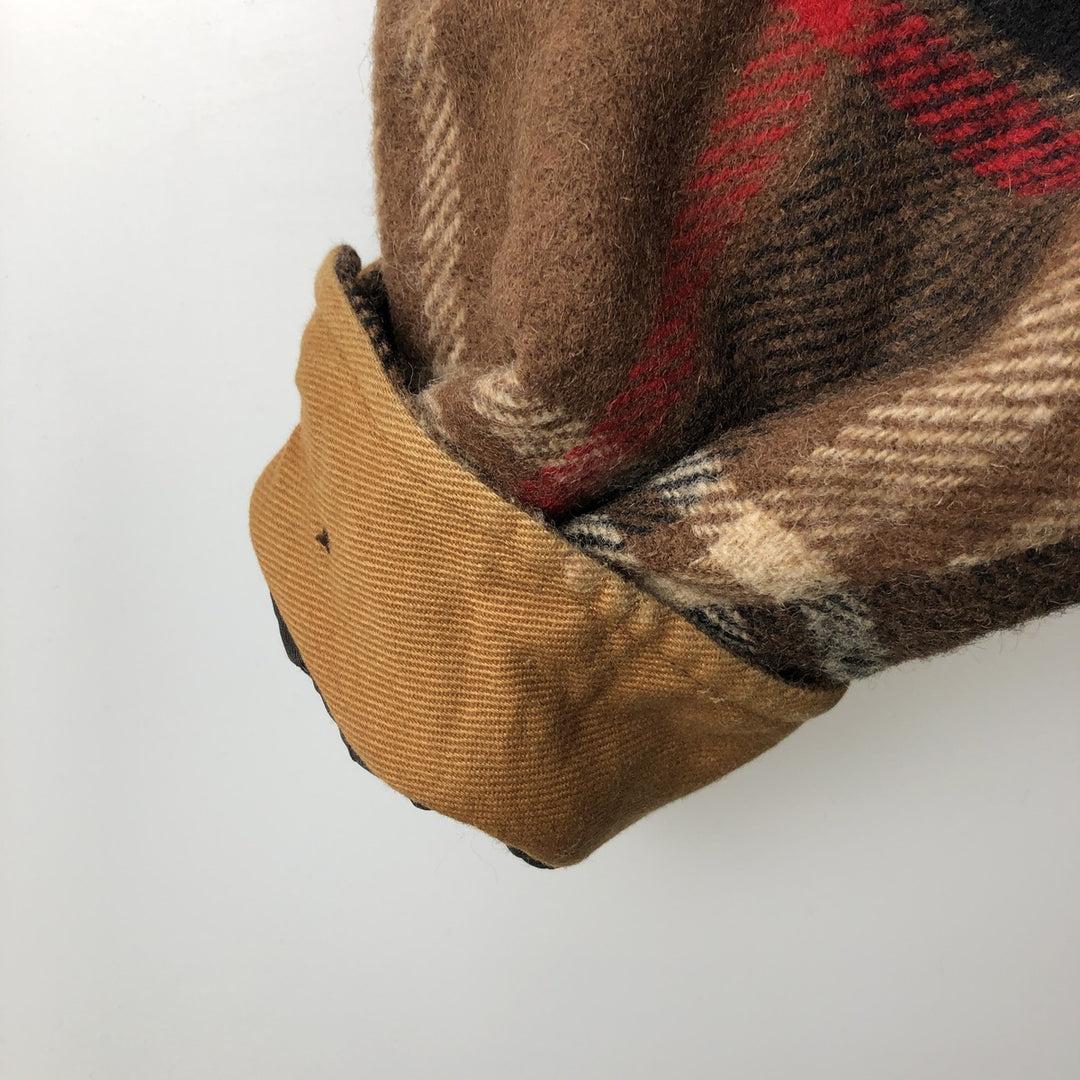 2000'S WOOLRICH Check Pattern Padded Wool Sports Jacket, Men's XL wool brown type Vintage Second Hand