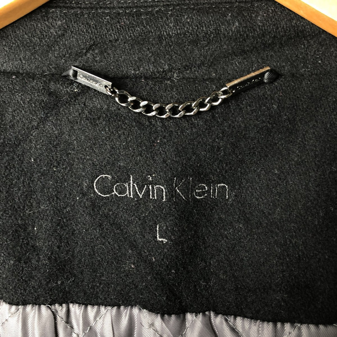 Calvin Klein wool jacket, men's size L wool black type Vintage Second Hand