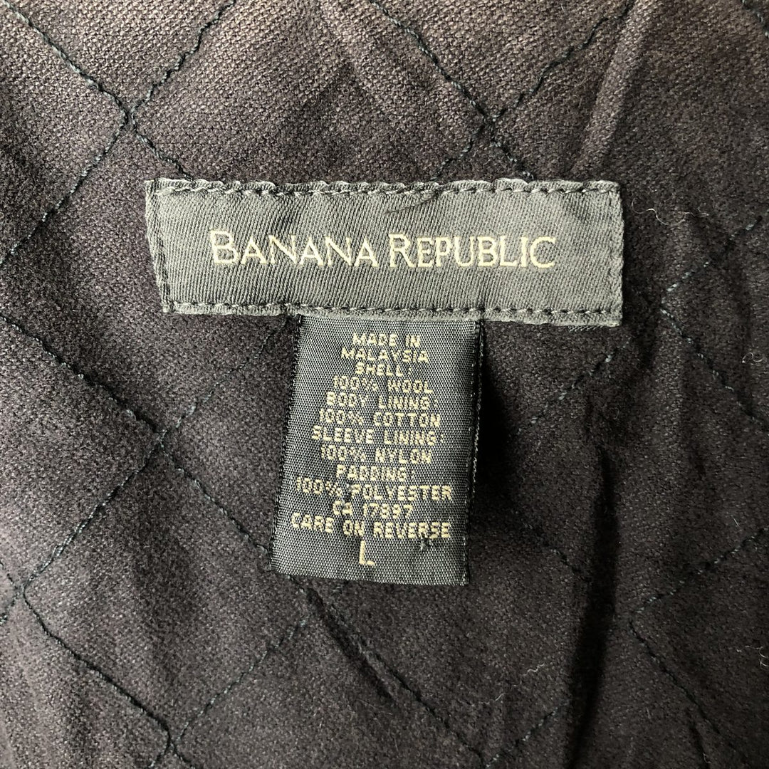 2000'S Banana Republic Wool Sports Jacket, Men's Size L wool black type Vintage Second Hand