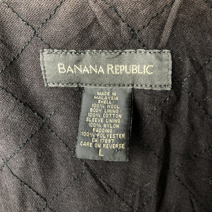 2000'S Banana Republic Wool Sports Jacket, Men's Size L wool black type Vintage Second Hand