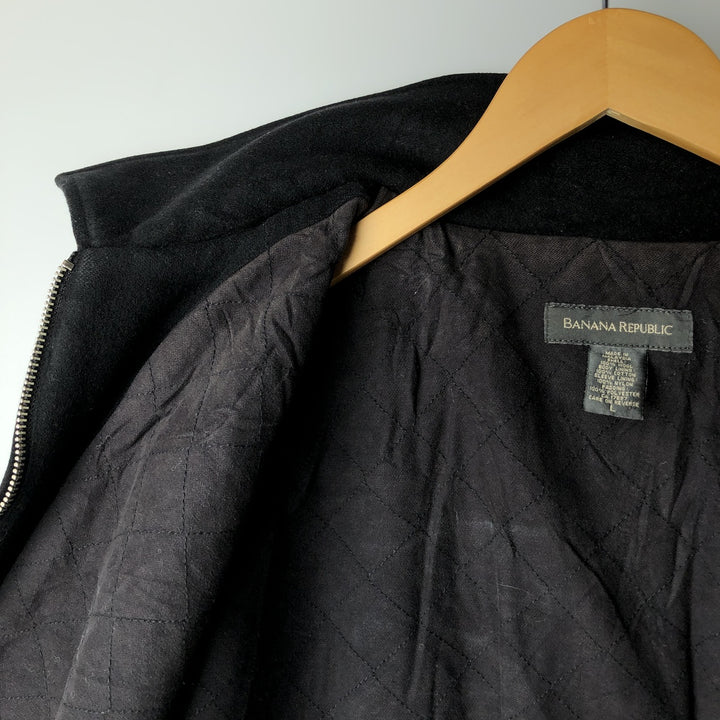 2000'S Banana Republic Wool Sports Jacket, Men's Size L wool black type Vintage Second Hand