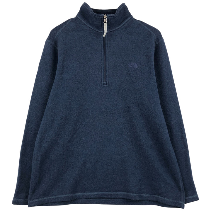 The North Face Half-Zip Fleece Pullover, Men's Size L polyester navy blue type Vintage Second Hand