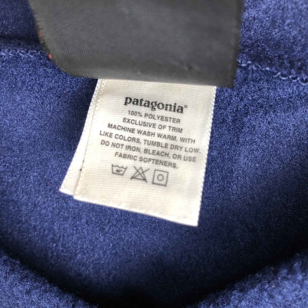 2000'S Patagonia Capilene V-neck fleece top (43425FA00), Made in USA, Men's Size L polyester navy blue type Vintage Second Hand