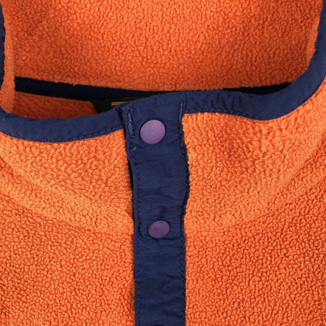 2000'S LLBean Half-Snap Fleece Pullover, Men's XL polyester orange type Vintage Second Hand