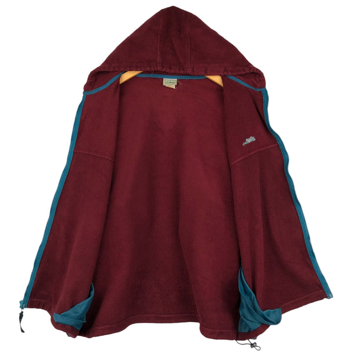 Vintage 1980'S LLBean fleece full-zip hoodie, men's size XL unclear red type Vintage Second Hand