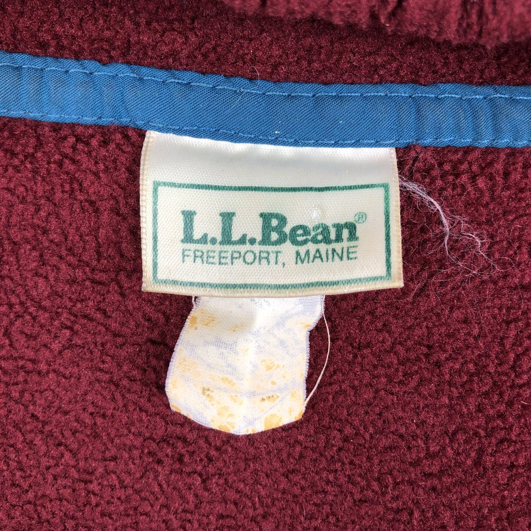 Vintage 1980'S LLBean fleece full-zip hoodie, men's size XL unclear red type Vintage Second Hand