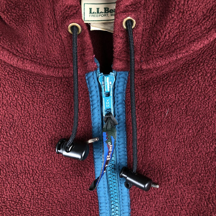 Vintage 1980'S LLBean fleece full-zip hoodie, men's size XL unclear red type Vintage Second Hand