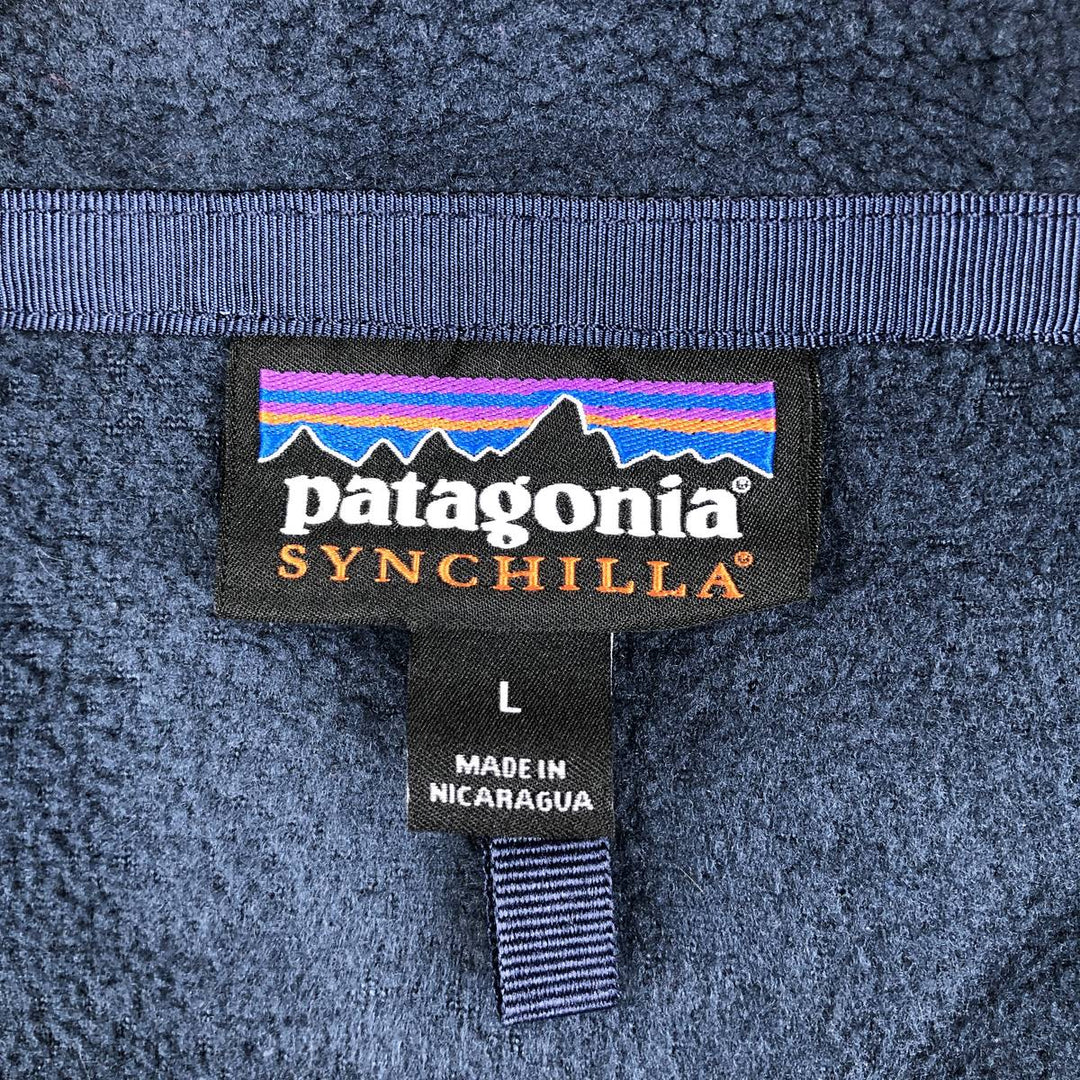 Patagonia Synchilla Fleece Jacket, Men's Size L (22990FA18) recycled polyester navy blue type Vintage Second Hand