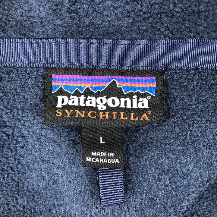 Patagonia Synchilla Fleece Jacket, Men's Size L (22990FA18) recycled polyester navy blue type Vintage Second Hand