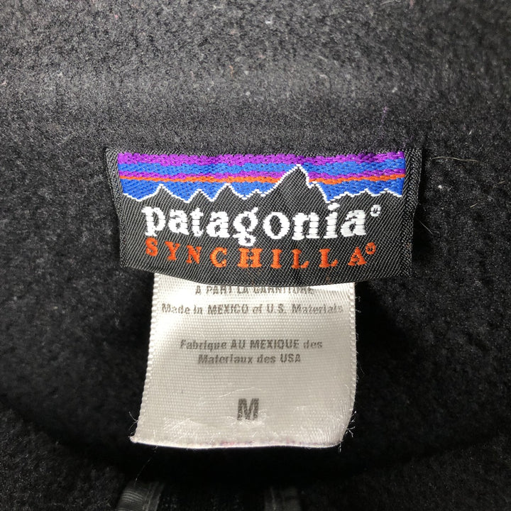 2000'S Patagonia Synchilla 25735S4 Half-Zip Fleece Pullover, Men's Medium polyester black type Vintage Second Hand