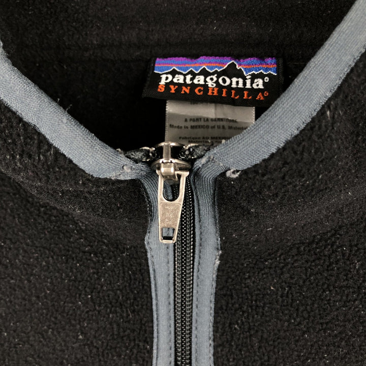 2000'S Patagonia Synchilla 25735S4 Half-Zip Fleece Pullover, Men's Medium polyester black type Vintage Second Hand