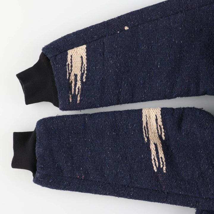 Vintage David James Native American Pattern wool jacket, made in the USA, men's size L. unclear navy blue type Vintage Second Hand